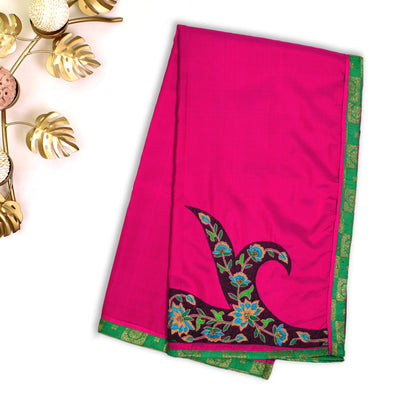 Coffee Brown Embroidery Silk Saree