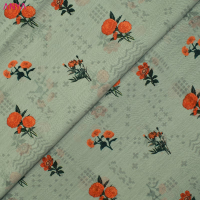 Grey Maheshwari Silk Fabric