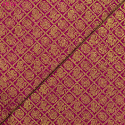 Rani Arakku Kanchi Silk Fabric with Annam Chakram Butta Design