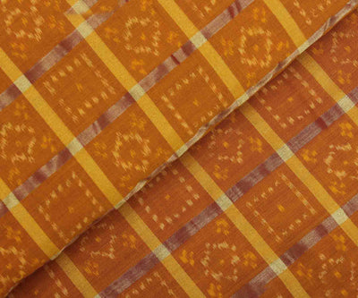 mustard-ikkath-fabric-with-golden-checks