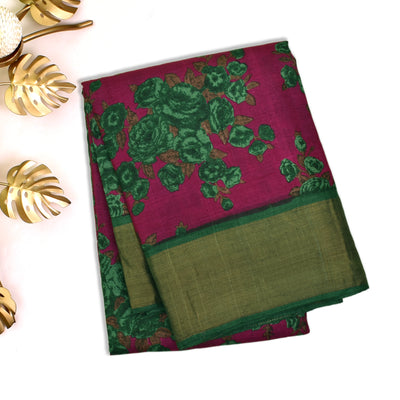 Rani Arakku Tussar Silk Saree