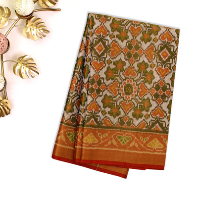 Off White Patola Silk Saree