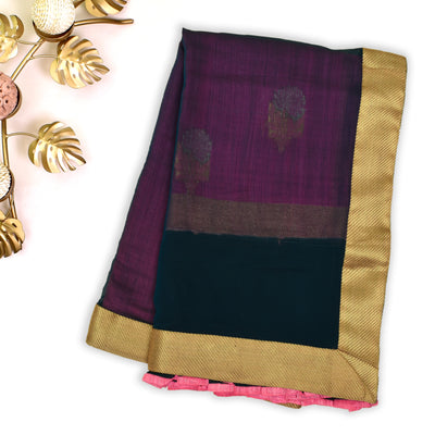 Peacock Green Georgette with Pink Frill Saree