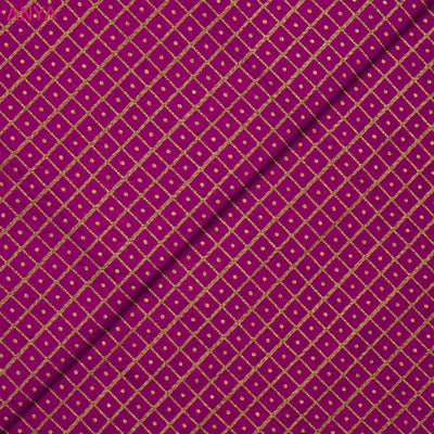 Arakku Pink Banarasi Silk Fabric with Kattam Butta Design