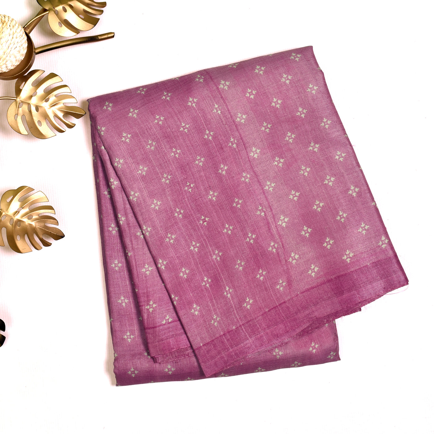 Lotus Pink Tussar Printed Saree 