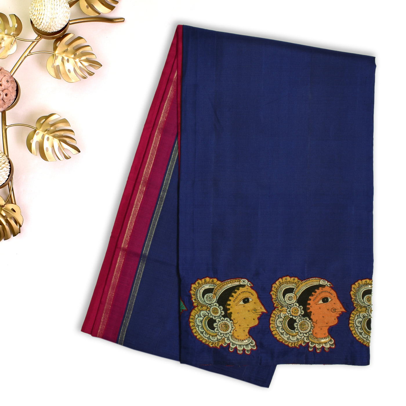 Blue Embroidery Silk Saree with Arakku blouse