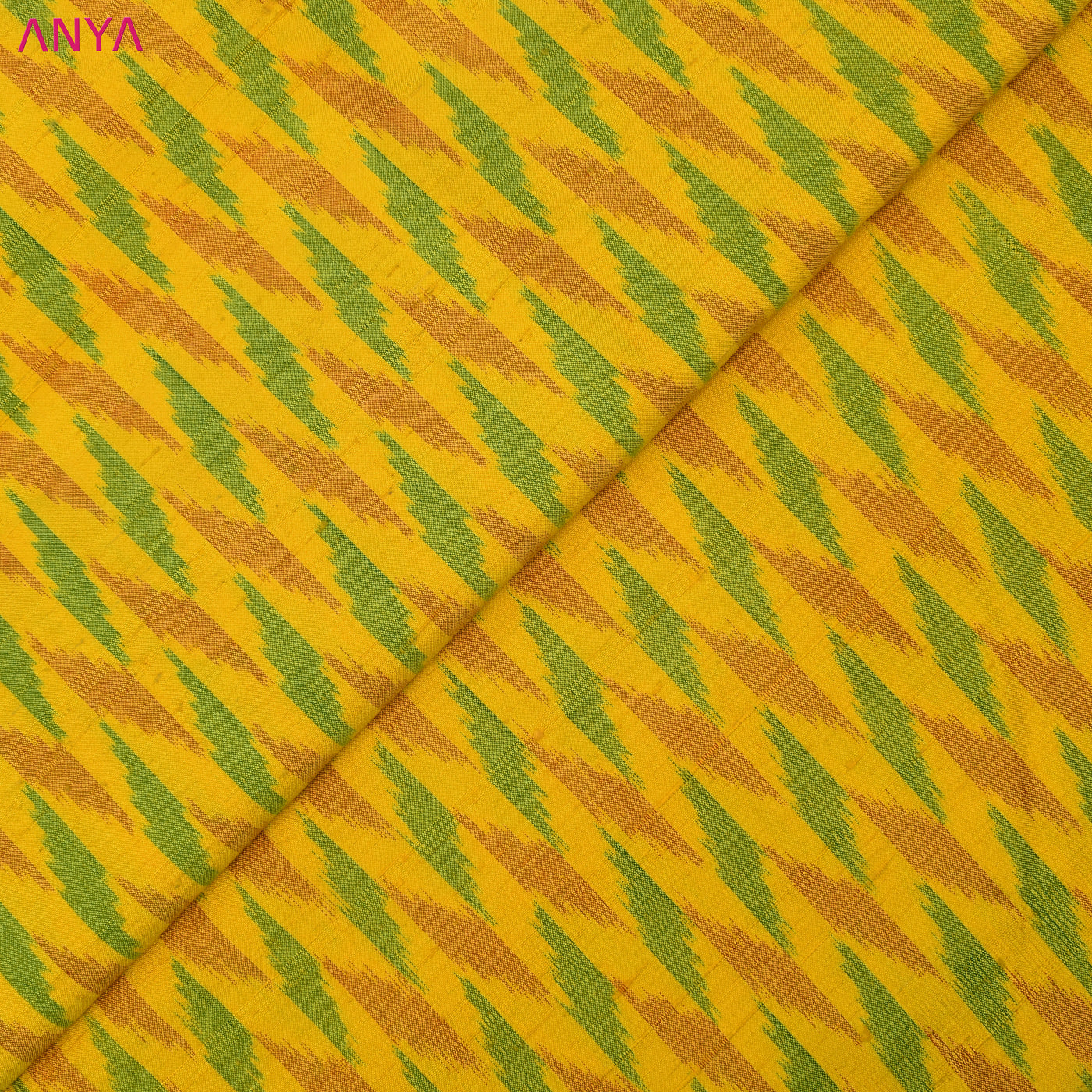 Yellow Ikkat Silk Fabric