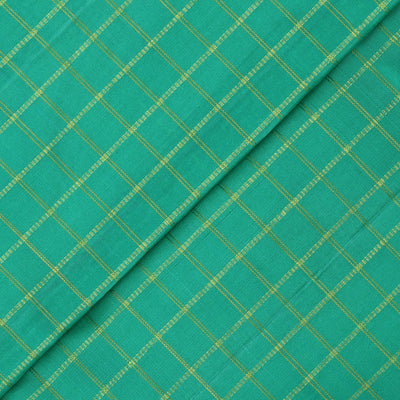 Turquoise Blue Zari Kattam Kanchi Silk Fabric (4583795359857)