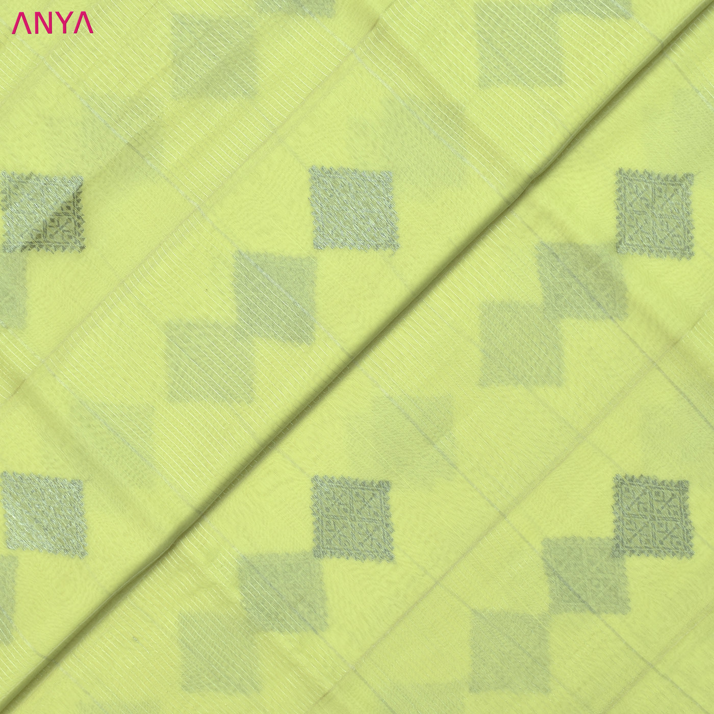 Lemon Yellow Sico Zari Stripes Fabric
