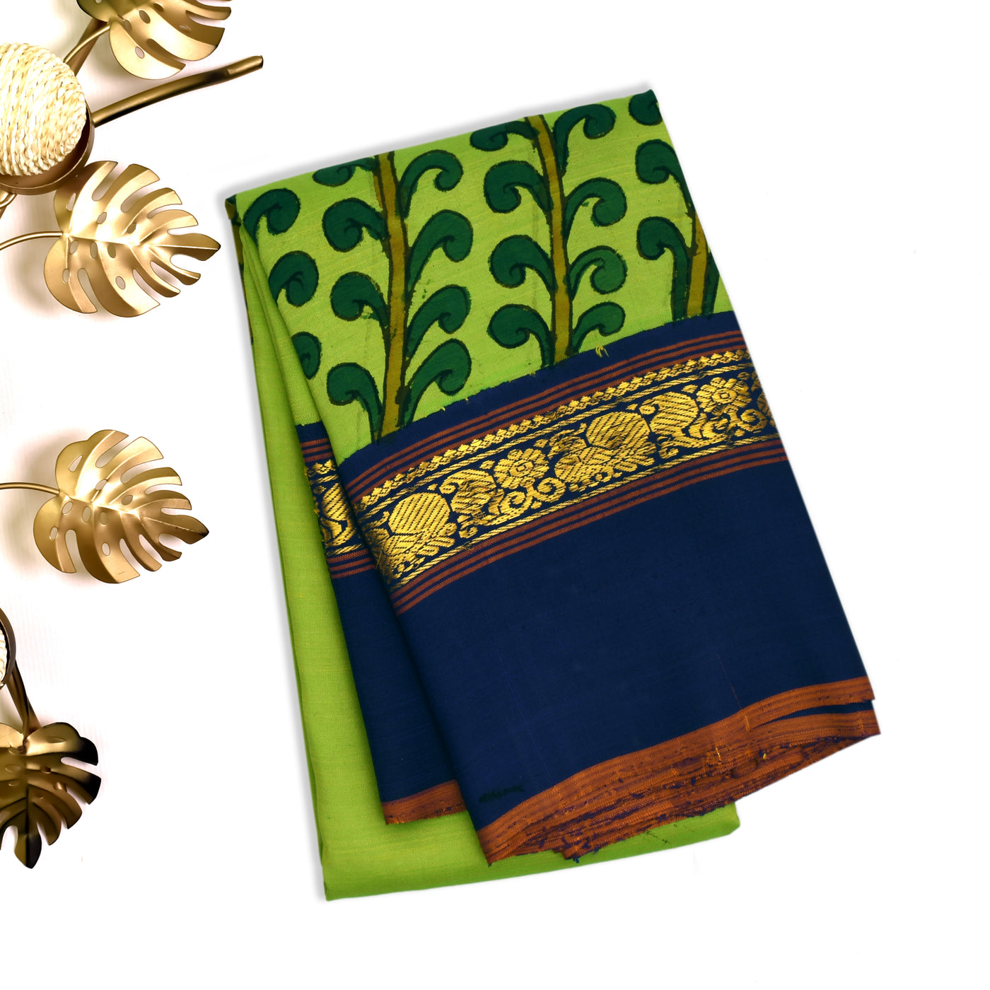 Samangha Green Pen Kalamkari Silk Saree
