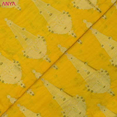 Mustard Yellow Banarasi Silk Fabric