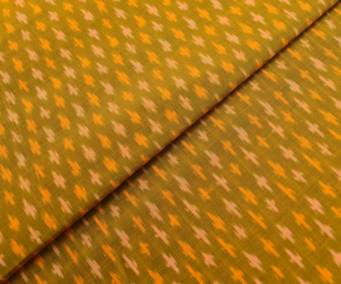 double-shaded-mustard-ikkath-silk-fabric