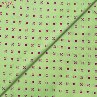 Pista Green Kanchi Silk Printed Fabric with Small Butta Design