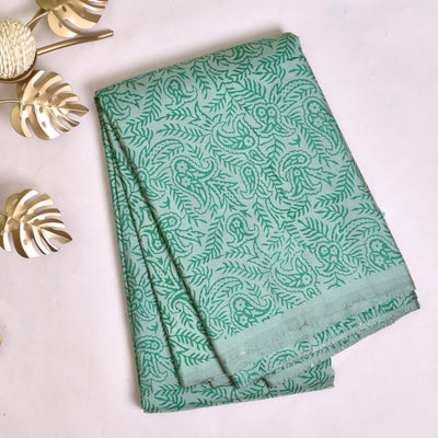 grey-printed-kanchi-silk-saree-with-turquoise-blue-blouse