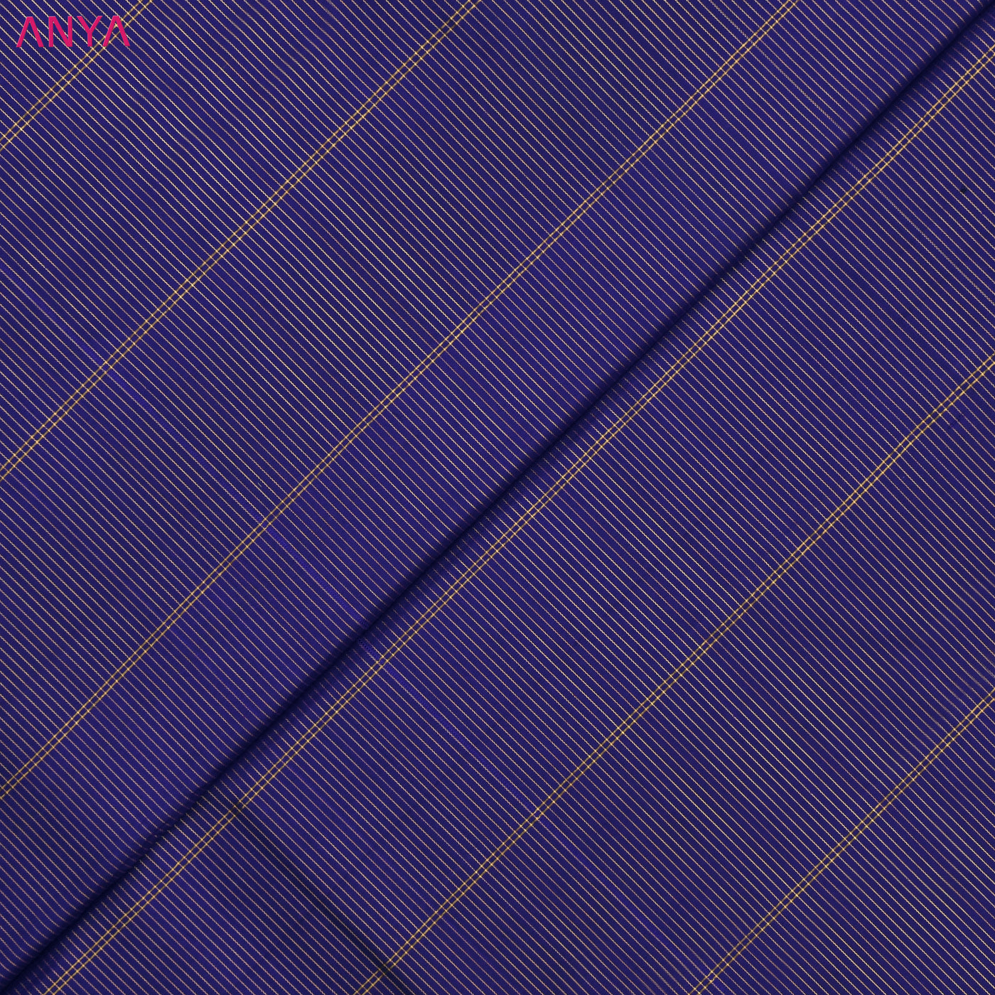 MS Blue Kanchi Silk Fabric with Vairaoosi Design