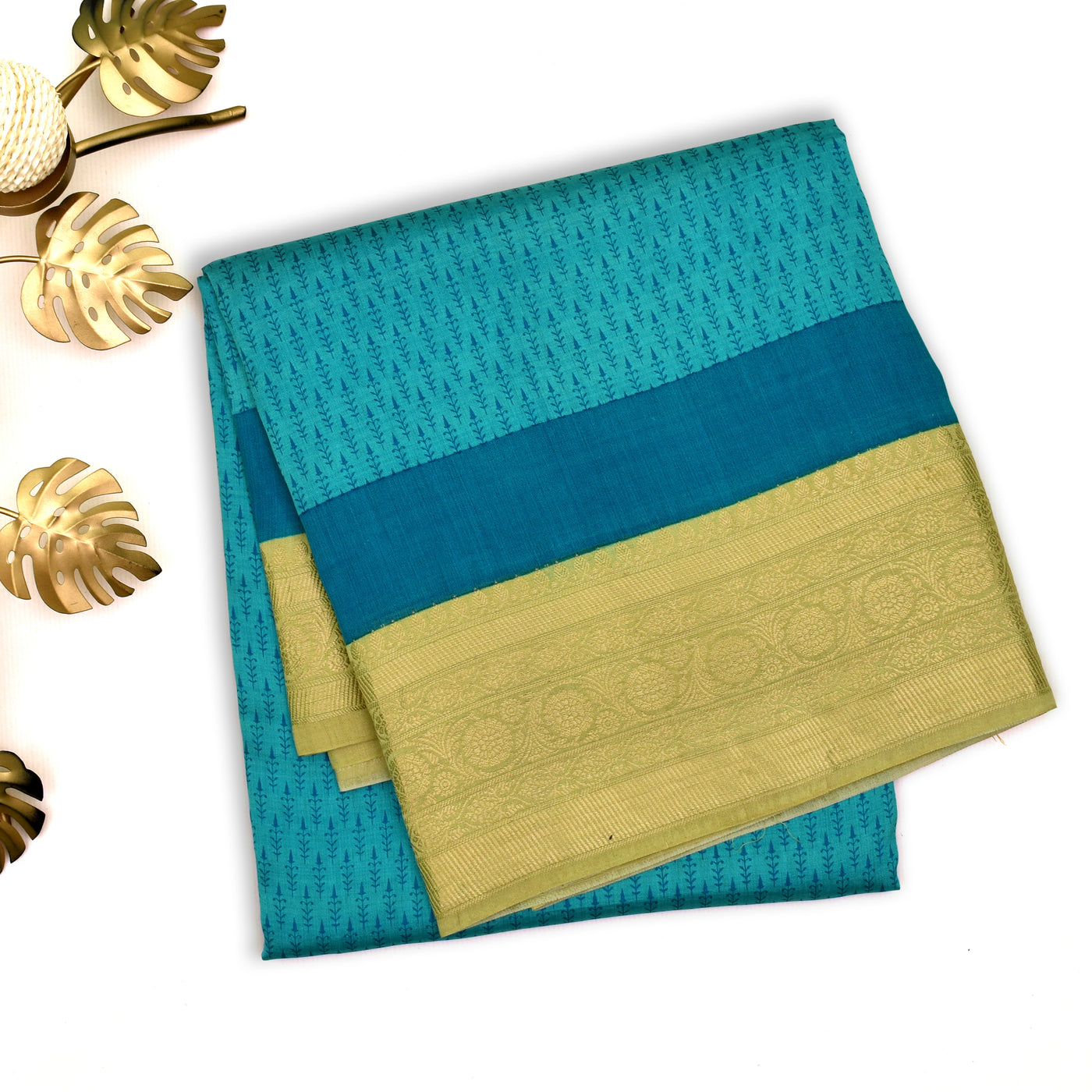 Sky Blue Tussar Silk Saree