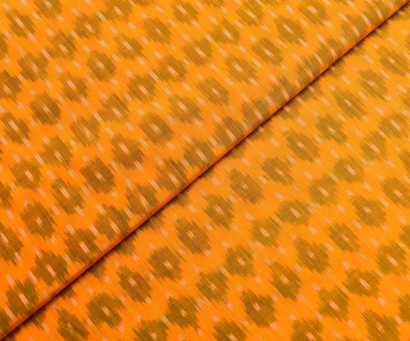 Mustard Ikkat Silk Fabric (4496257646705)