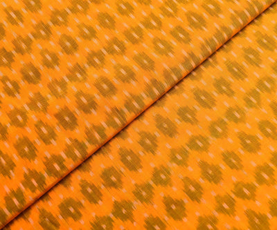 Mustard Ikkat Silk Fabric (4496257646705)