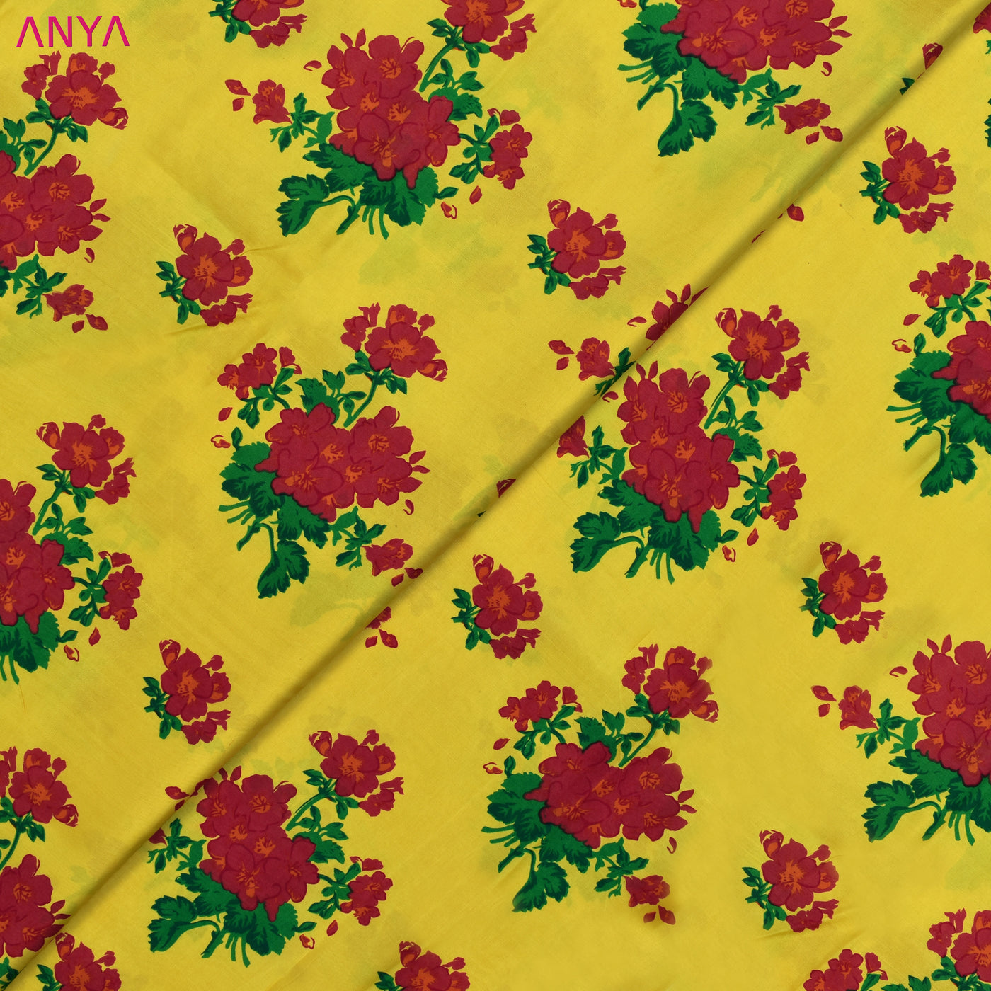 Yellow Kanchi Silk Printed Fabric