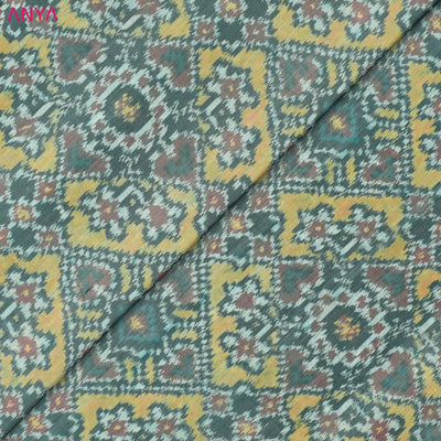 Grey Patan Patola Silk Fabric