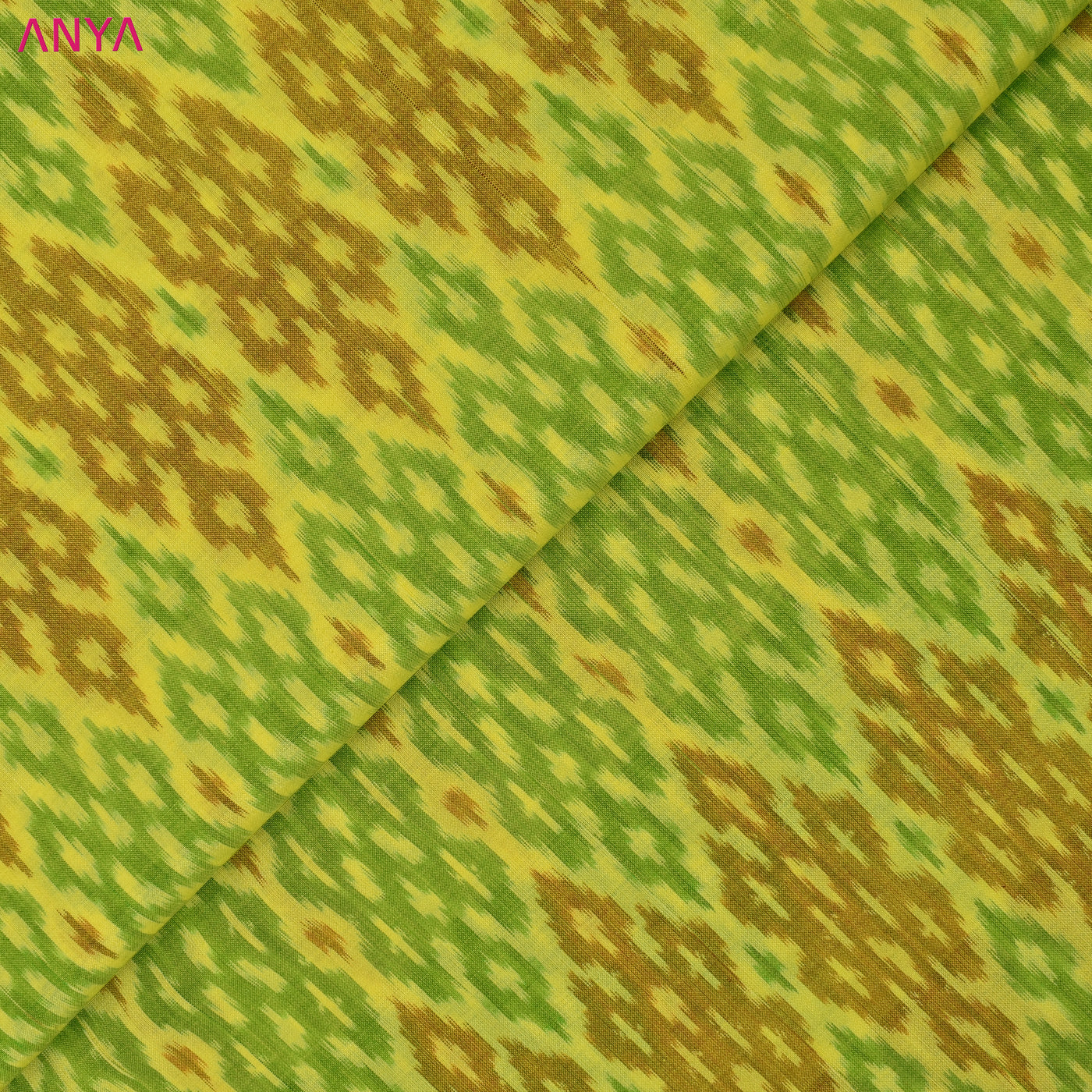 lemon-yellow-ikkat-silk-fabric