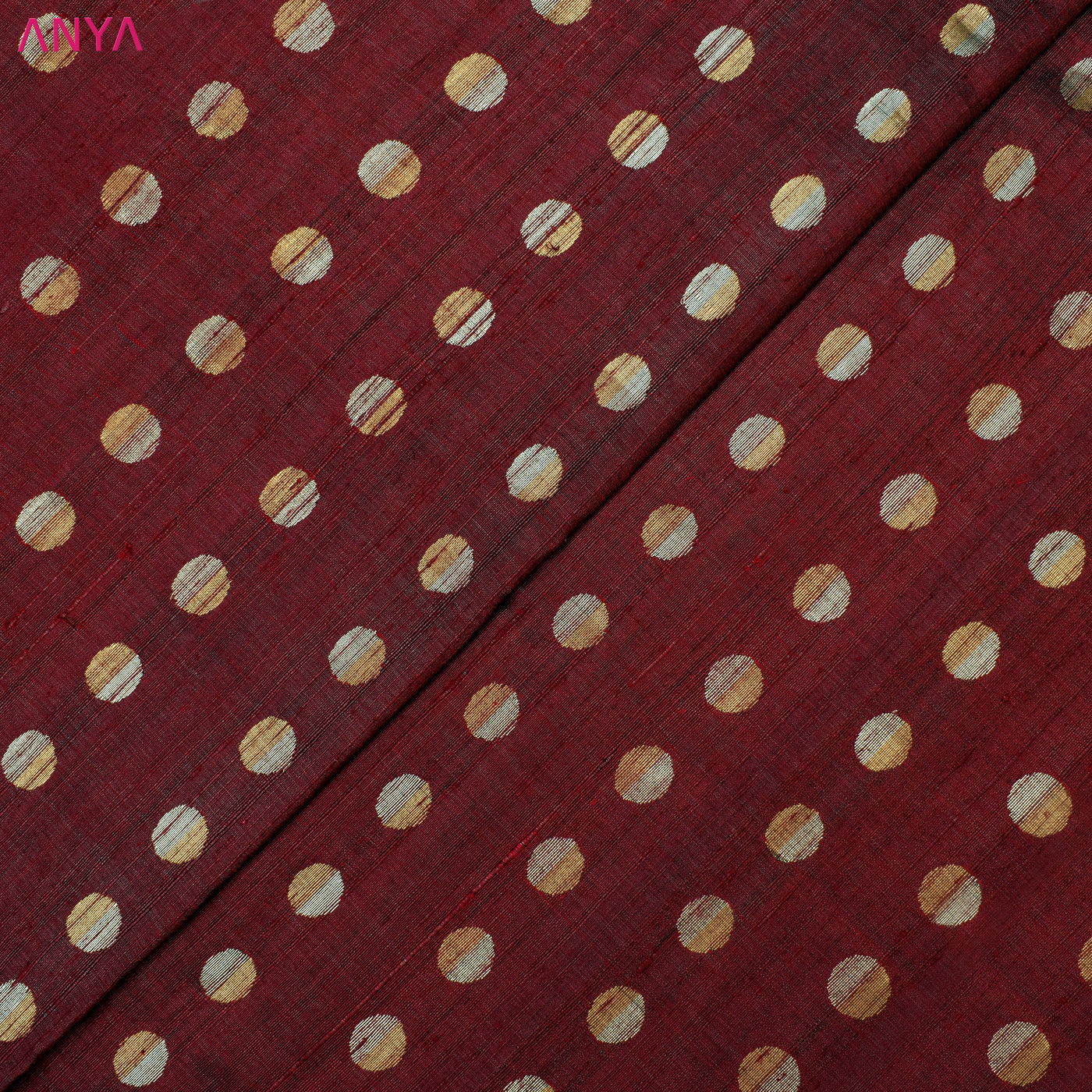 Maroon Tussar Silk Fabric
