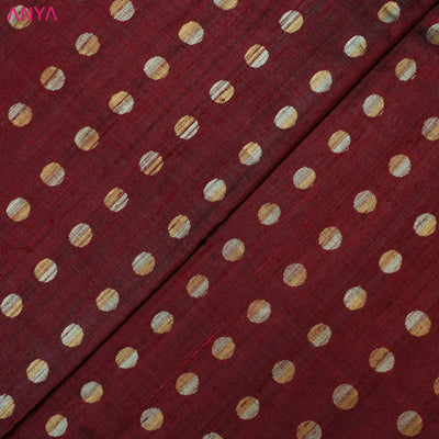 Maroon Tussar Silk Fabric