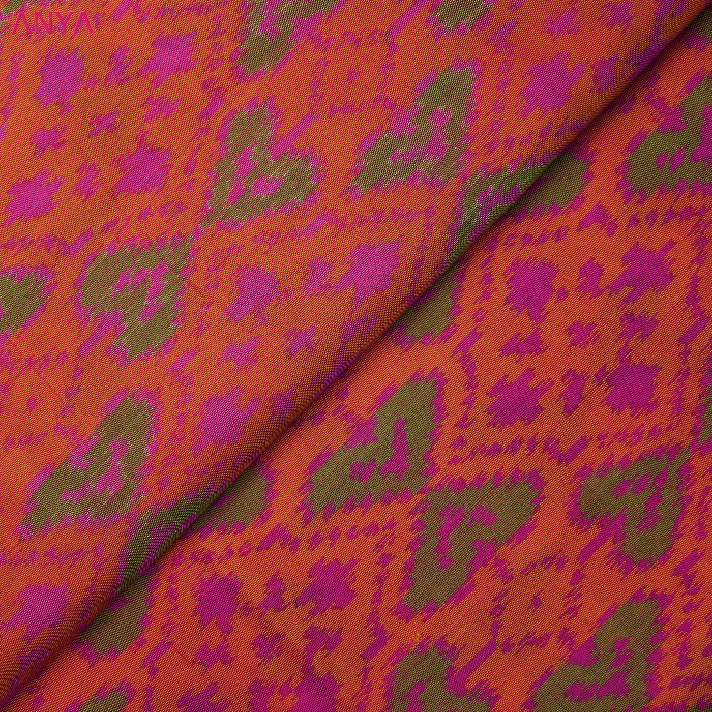 orange-ikkat-silk-fabric-with-zari-border