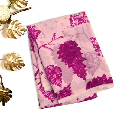 Light Pink Organza Saree with Air Lines Printed Design