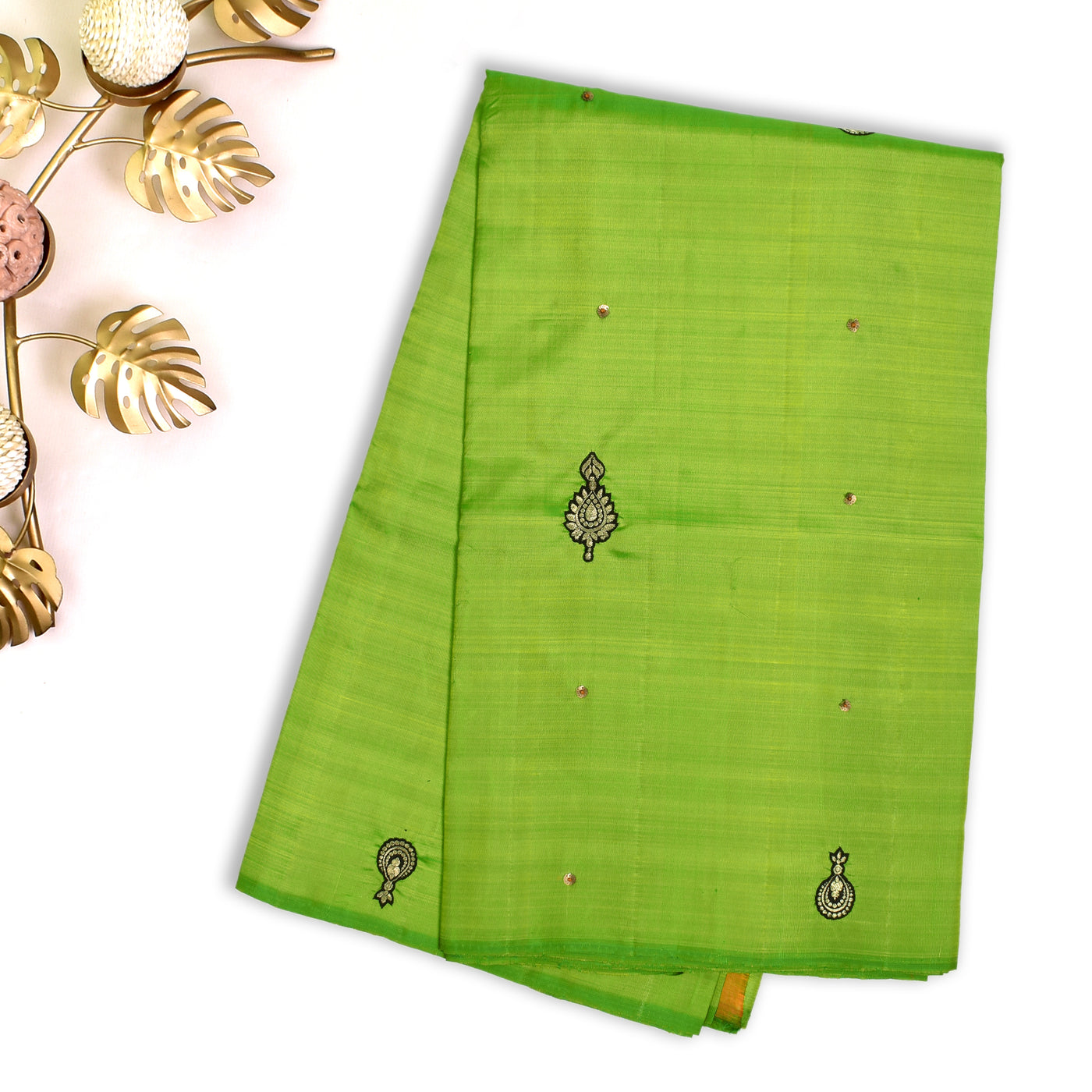 Samanga Green Embroidery Silk Saree