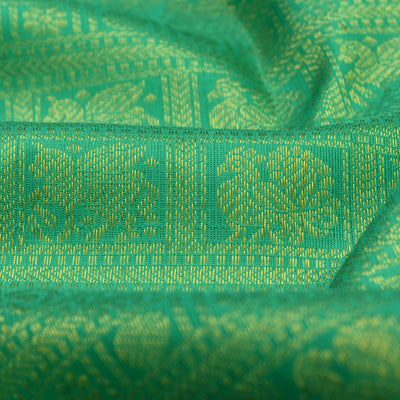 Rexona Kanchi Organza Silk Fabric with Small Peacock Rudraksham Design