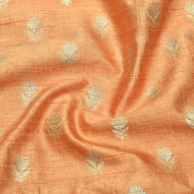 peach-tussar-rawsilk-fabric
