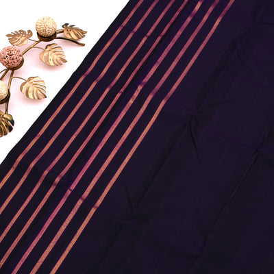 Purple Kanchipuram Silk Saree with Zari Lines Design