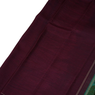 V Pakku Pen Kalamkari Silk Saree with Muthu Seer Lines Design