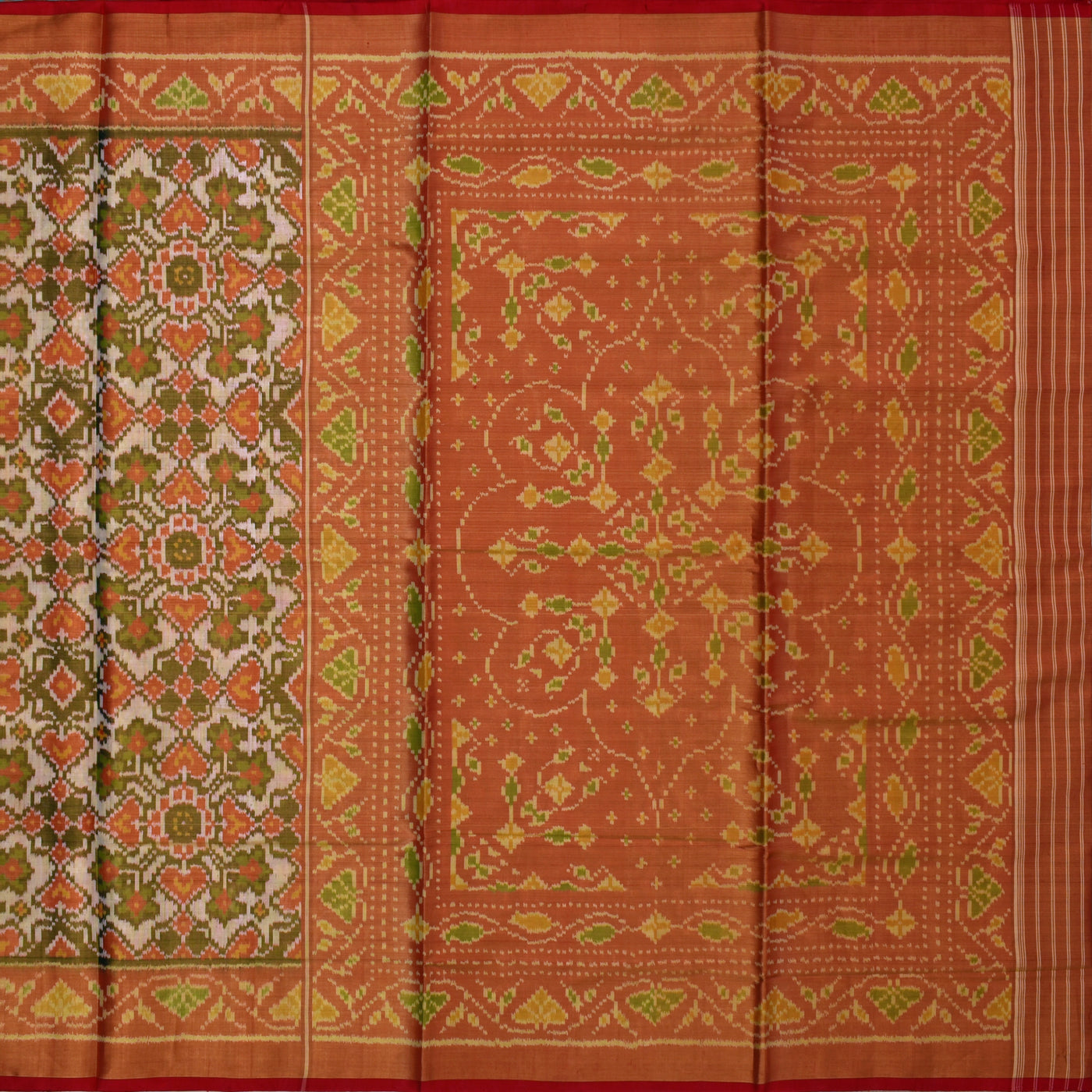 Off White Patola Silk Saree
