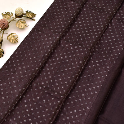 Brown Tussar Printed Saree with Small Butta Design