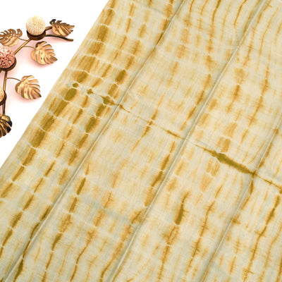 Mustard Tussar Silk Saree with Shibori Print Design
