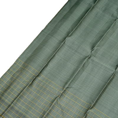 Olive Green Kanchipuram Silk Saree with Kattam Design