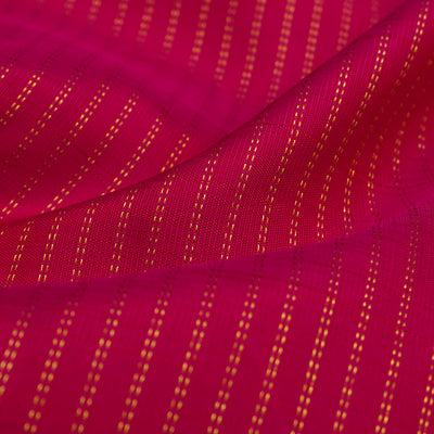 Rani Thakkali Kanchi Silk Fabric With Muthu Zari Lines Design