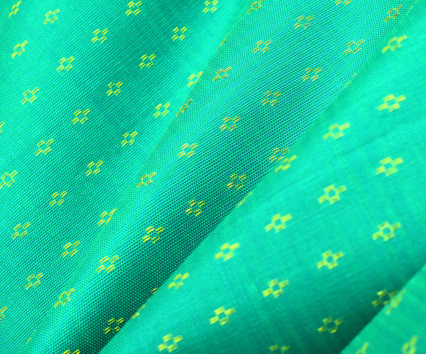 Rexona Blue Kuligai Button Kanchi Silk Fabric (4551196573809)