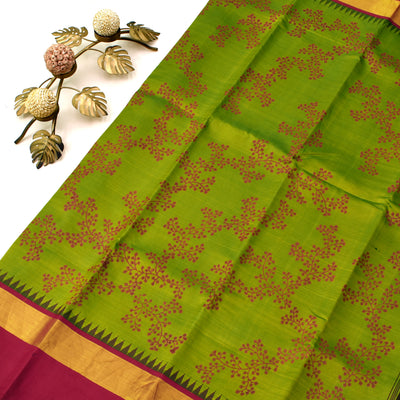 Samaga Green Printed Kanchipuram Silk Saree