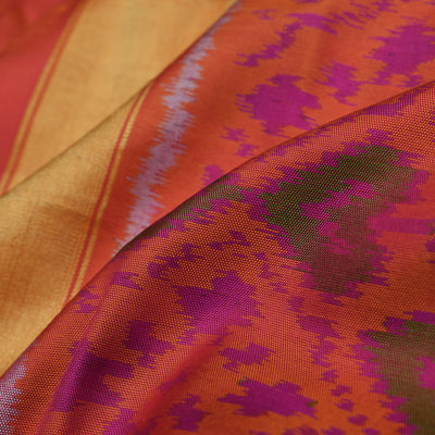 orange-ikkat-silk-fabric-with-zari-border