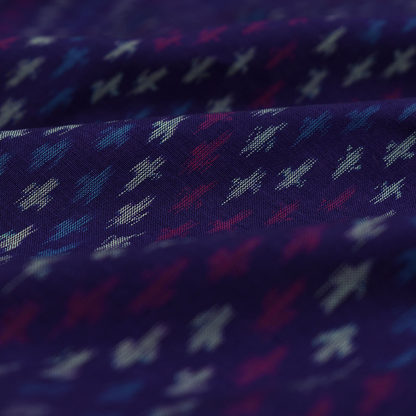 Violet Ikkat Silk Fabric