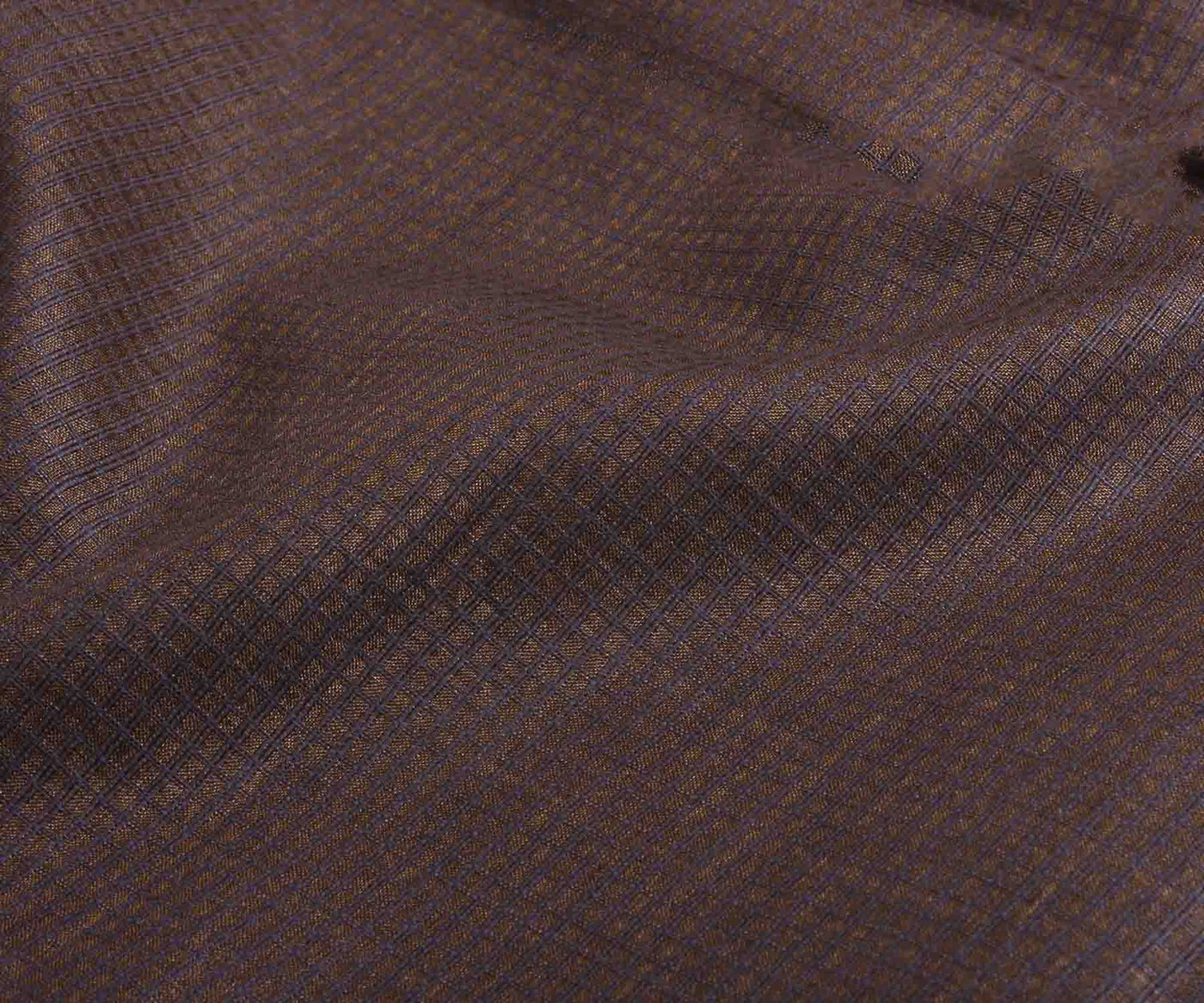 Brown Tussar Fabric with Self Checks (2058096377969)