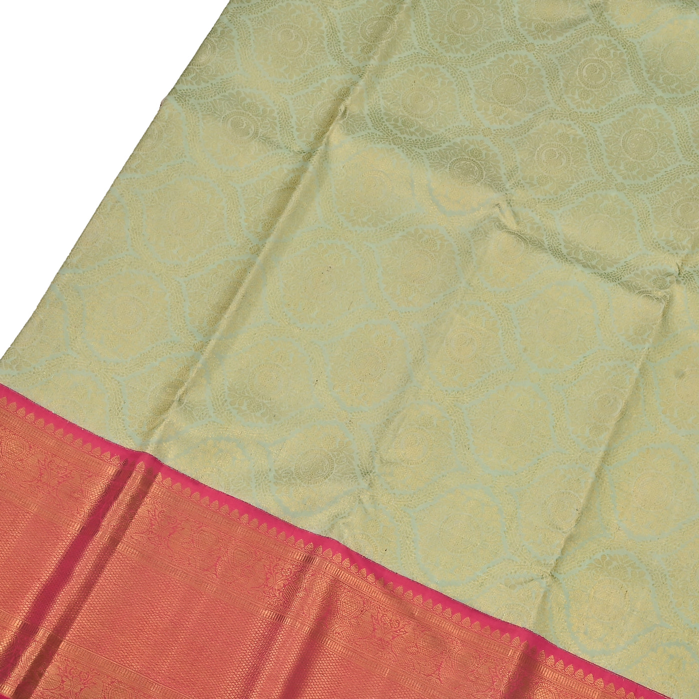 Mint Green Kanchipuram Silk Saree with Annam Design