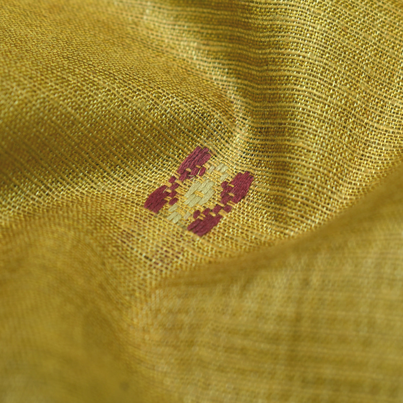 Oil Mustard Tussar Fabric