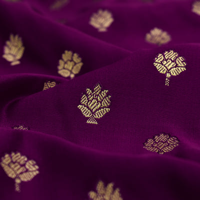 Magenta Blue Banarasi Silk Fabric
