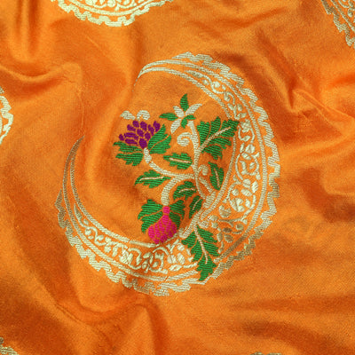 orange-jewel-silver-butta-and-multi-floral-banarasi-silk-fabric