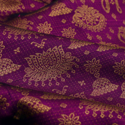 Magenta Kanchi Silk Fabric with Jewellery Butta Design