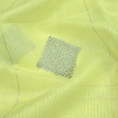 Lemon Yellow Sico Zari Stripes Fabric
